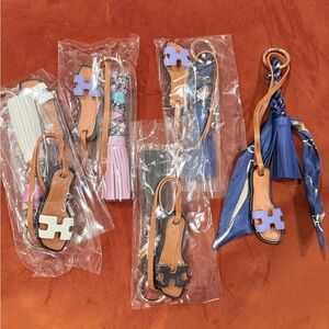 Colorful Leather Keychains with Tassels, Twilly and Sandle